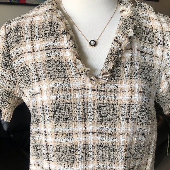 Vneck Tweed like Sheath Dress - Picture 4 of 6